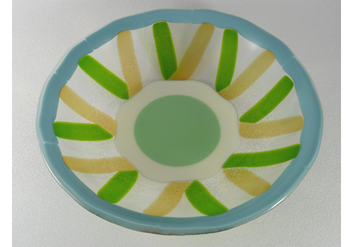 springtime flower glass bowl
