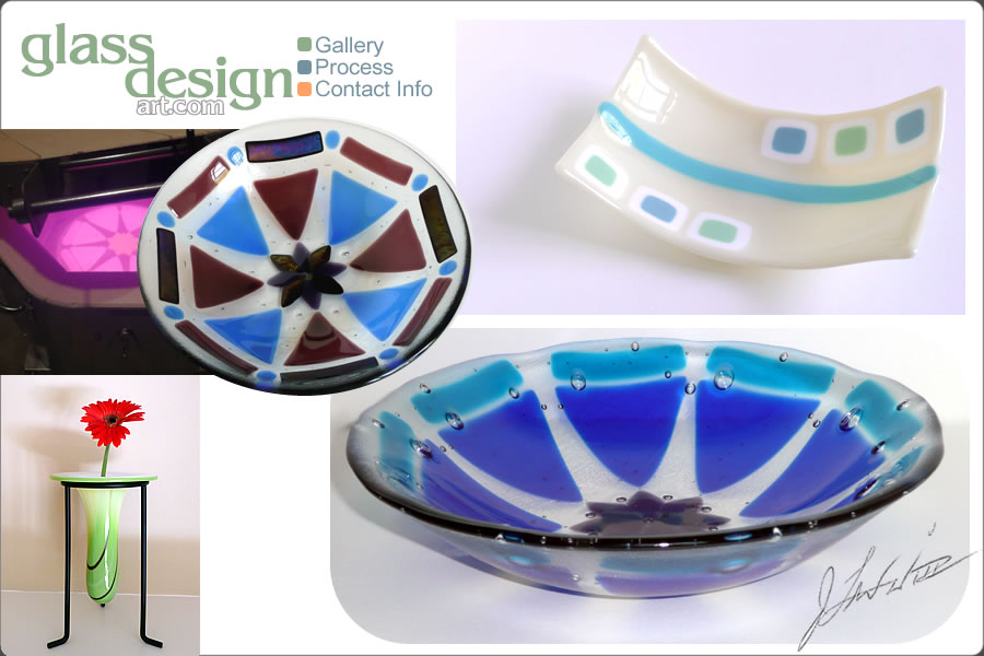 glassdesignart.com gallery features custom glass art pieces such as bowls, vases, platters, abstracts, and more.